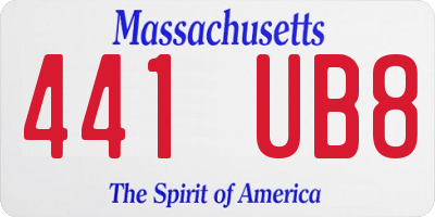 MA license plate 441UB8