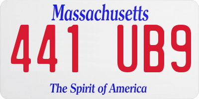 MA license plate 441UB9