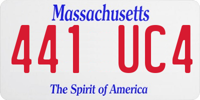 MA license plate 441UC4