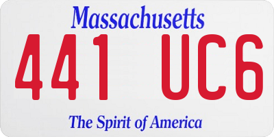 MA license plate 441UC6