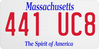MA license plate 441UC8