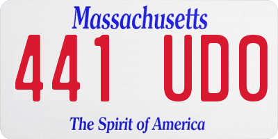 MA license plate 441UD0