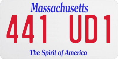 MA license plate 441UD1