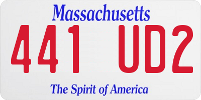 MA license plate 441UD2