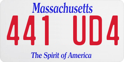 MA license plate 441UD4