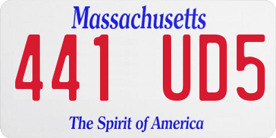 MA license plate 441UD5