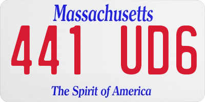 MA license plate 441UD6