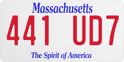 MA license plate 441UD7