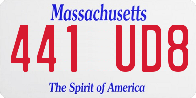 MA license plate 441UD8