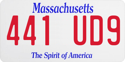 MA license plate 441UD9