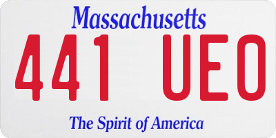 MA license plate 441UE0