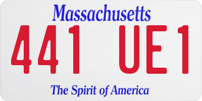 MA license plate 441UE1