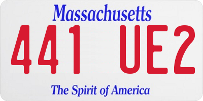 MA license plate 441UE2