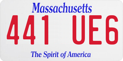 MA license plate 441UE6