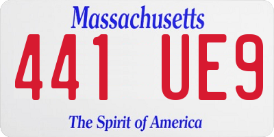 MA license plate 441UE9
