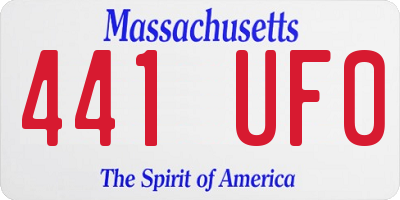 MA license plate 441UF0