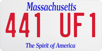 MA license plate 441UF1