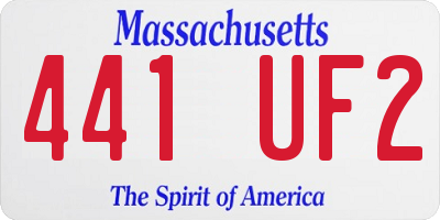 MA license plate 441UF2