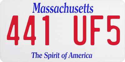 MA license plate 441UF5