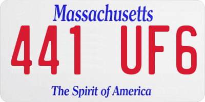MA license plate 441UF6