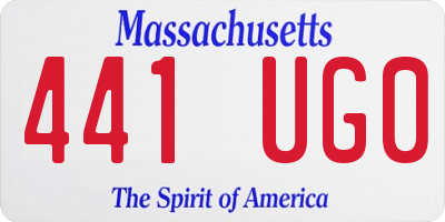 MA license plate 441UG0