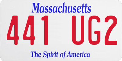 MA license plate 441UG2