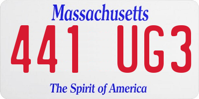 MA license plate 441UG3