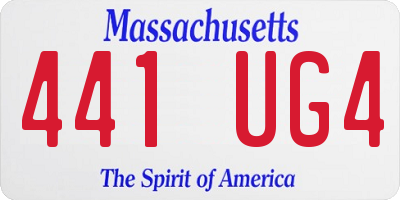 MA license plate 441UG4