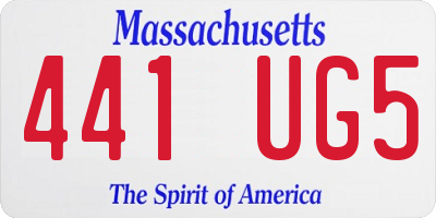MA license plate 441UG5