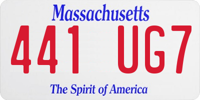MA license plate 441UG7