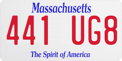 MA license plate 441UG8