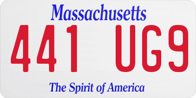 MA license plate 441UG9