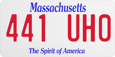 MA license plate 441UH0
