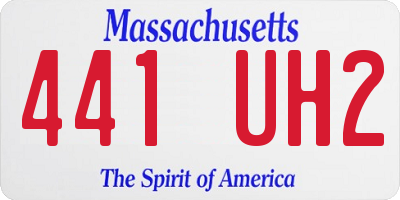 MA license plate 441UH2