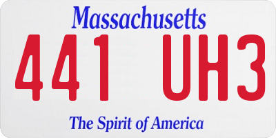 MA license plate 441UH3