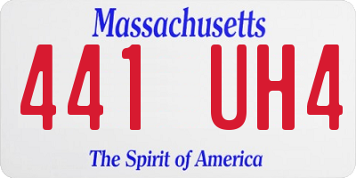 MA license plate 441UH4