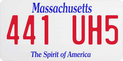 MA license plate 441UH5