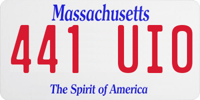 MA license plate 441UI0