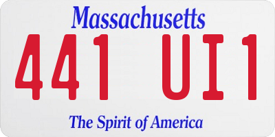 MA license plate 441UI1