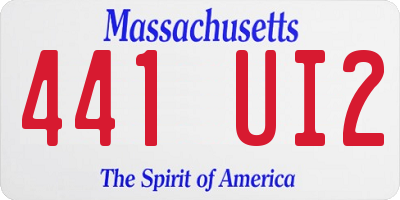 MA license plate 441UI2