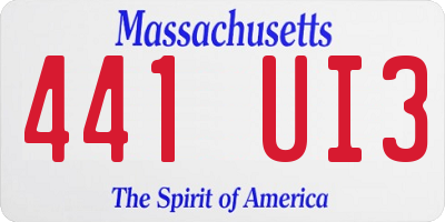 MA license plate 441UI3