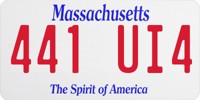 MA license plate 441UI4