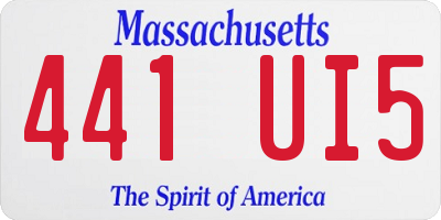 MA license plate 441UI5