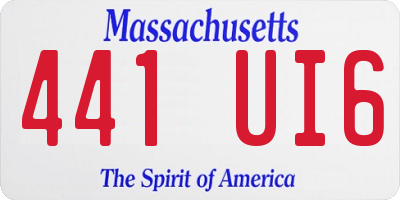 MA license plate 441UI6