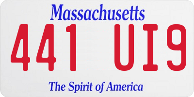 MA license plate 441UI9