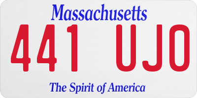 MA license plate 441UJ0