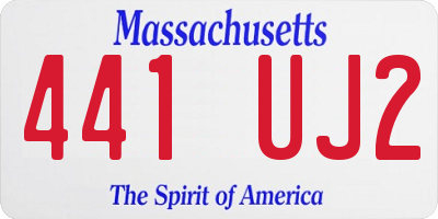 MA license plate 441UJ2
