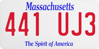 MA license plate 441UJ3
