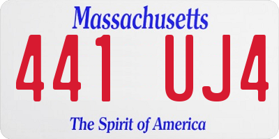 MA license plate 441UJ4