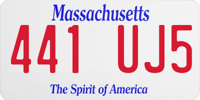 MA license plate 441UJ5